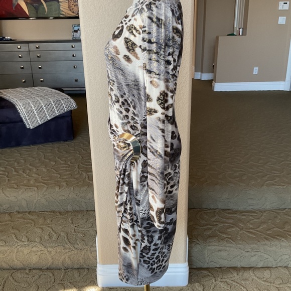 Cache Animal Print Dress with Gold Hardware - Medium - Picture 7 of 7
